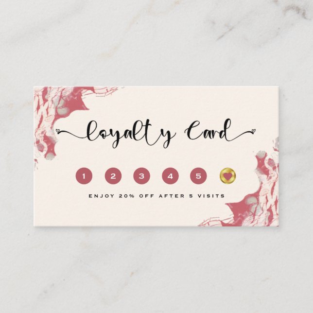 Elegant Red and Black Watercolor Loyalty Card (Front)