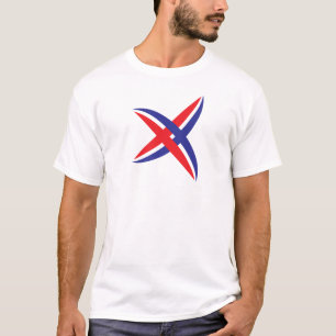 Elegant Red and Blue line Letter X Monogram T-Shirt