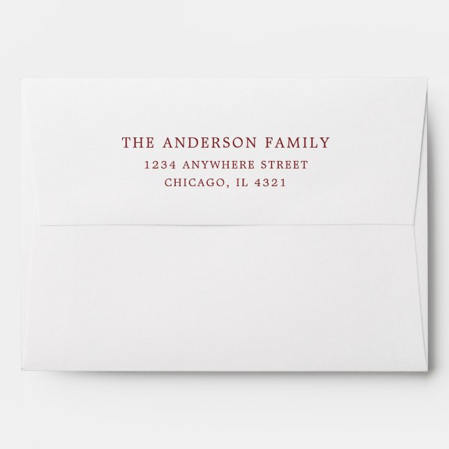 Elegant Red And Cream Stars Envelope (Back (Top Flap))
