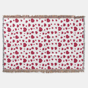 Elegant Red And Dark Pink Floral Roses Pattern Throw Blanket