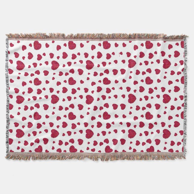 Elegant Red And Dark Pink Floral Roses Pattern Throw Blanket (Front)
