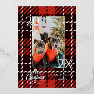 Elegant Red and Gold Buffalo Plaid Christmas