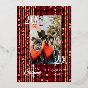 Elegant Red and Gold Buffalo Plaid Christmas
