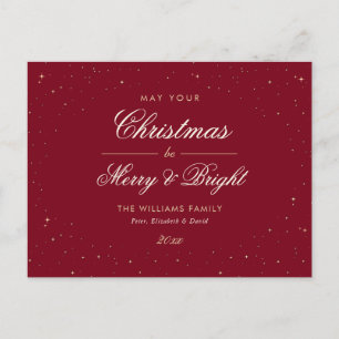 Elegant Red and Gold Christmas Holiday Postcard