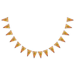 Elegant red and gold fabric with intricate floral bunting