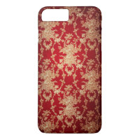 Elegant Red and Gold Floral Damask