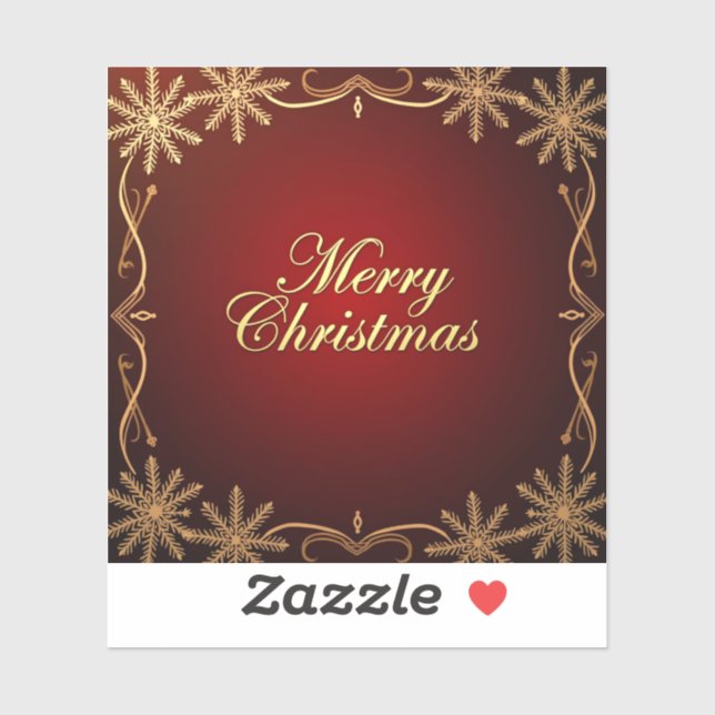 Elegant Red and Gold Merry Christmas Design (Sheet)
