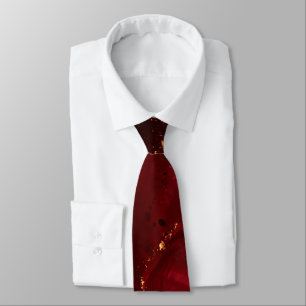 Elegant Red and Gold Ornate Tie