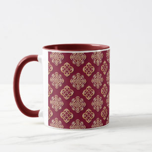 Elegant Red and Gold Pattern Design Mug