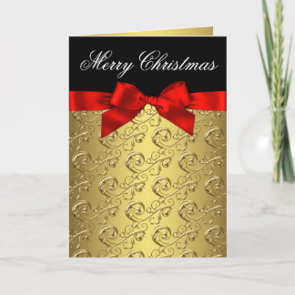 Elegant Red and Gold Swirl Christmas Cards