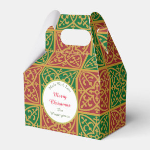 Elegant Red and Green Editable Bakery Kitchen Of Favour Box