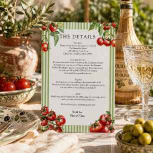 Elegant Red and Green Pomodori Details Wedding Invitation