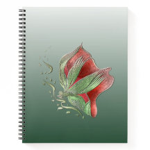 Elegant Red and Green Spiral Notebook