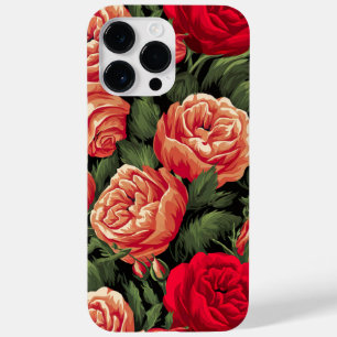 Elegant Red and Peach Roses Case-Mate iPhone 14 Pro Max Case