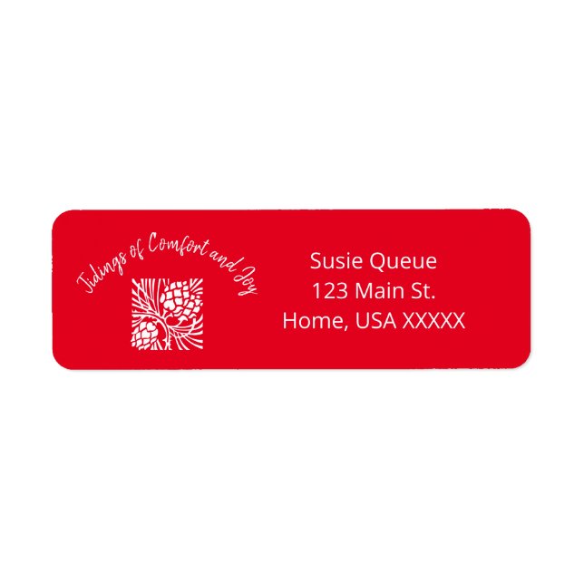 Elegant Red and White Comfort and Joy (Front)