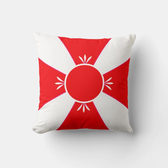 Elegant Red and White Cushion (Front)