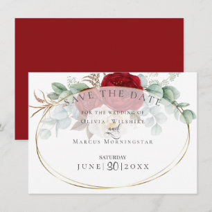 Elegant Red and White Peonies Invitation
