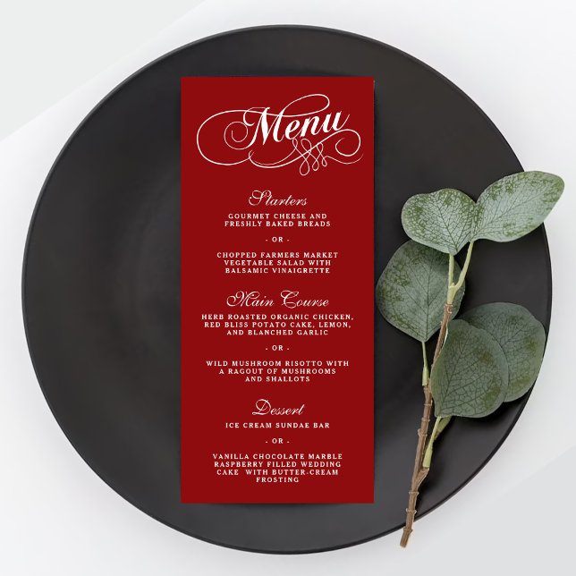 Elegant Red And White Wedding Menu Templates (Creator Uploaded)
