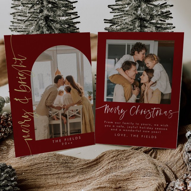 Elegant Red Arch Photo Family Christmas (Creator Uploaded)