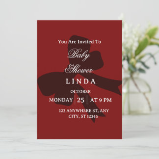 Elegant Red Baby Shower Invitation 