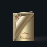 Elegant Red Bells and Gold Holly Christmas Card<br><div class="desc">Beautiful red bells and gold holly Christian Christmas card template. You can add the text of your choice to the inside, as well as the front. You can also delete the gold layers on the inside of the card if you want white, or can choose the background and font colour...</div>