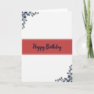Elegant Red Birthday Card