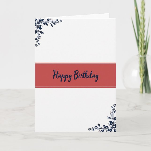 Elegant Red Birthday Card (Front)