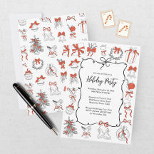 Elegant Red Black Christmas Holiday Party