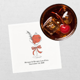 Elegant Red Black Christmas Holiday Party Napkin