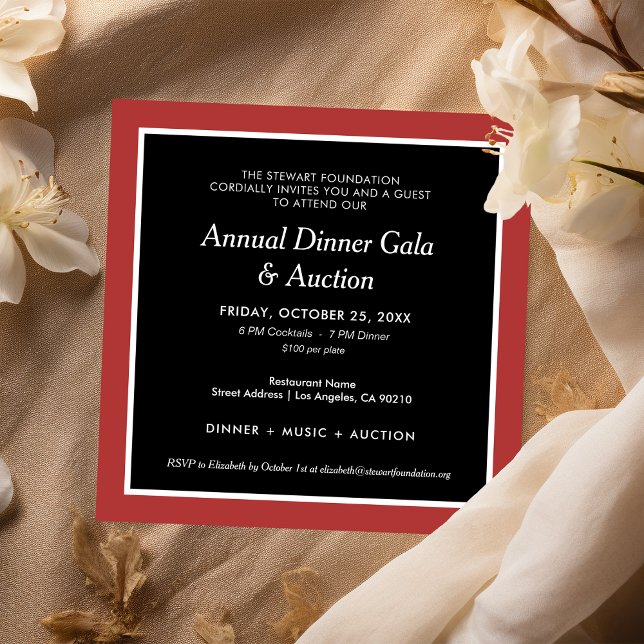 Elegant Red Black Corporate Dinner Invitation (Creator Uploaded)