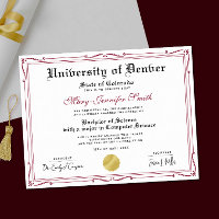 Elegant Red Black Degree Diploma Award Certificate