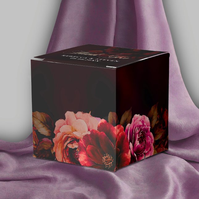 Elegant red black floral wedding gothic romantic  favour box (Creator Uploaded)
