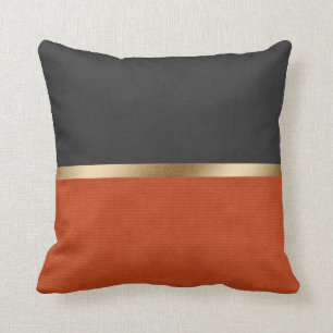 Elegant Red Black Leather Cushion