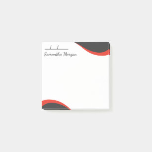 Elegant red & black waves customisable post-it notes