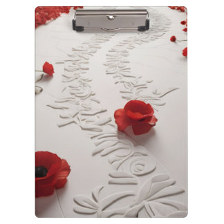 Elegant Red Blossom Path Floral Art Clipboard