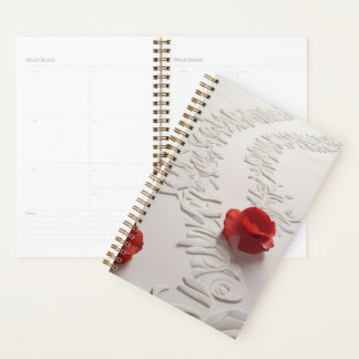 Elegant Red Blossom Path Floral Art Planner