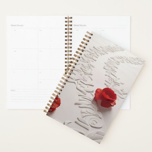 Elegant Red Blossom Path Floral Art Planner (Display)