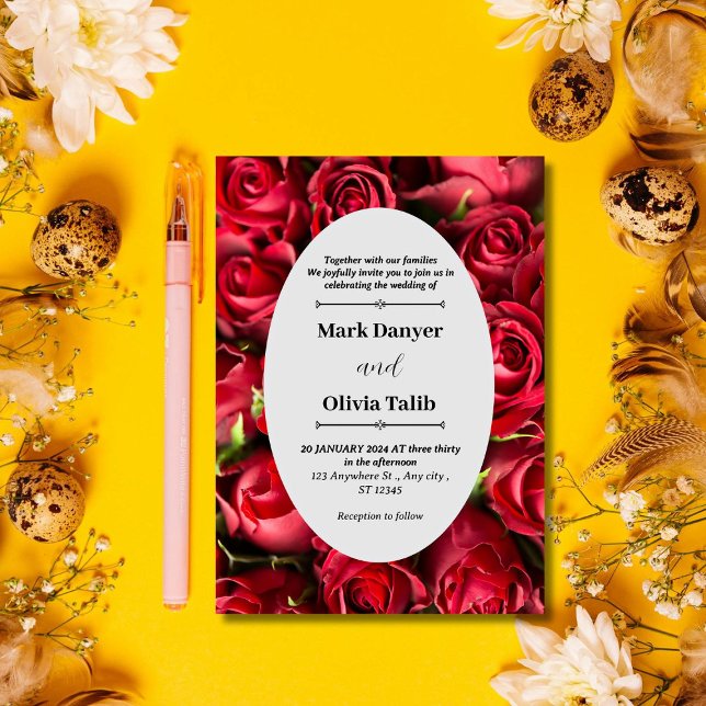 Elegant red Board Wedding Invitation Template  (Creator Uploaded)