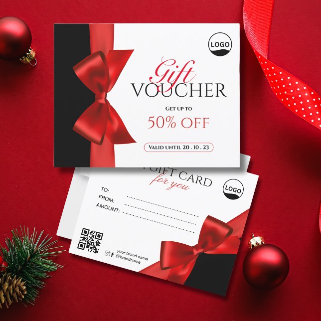 Elegant Red Bow Gift Voucher  (Creator Uploaded)