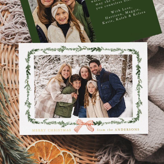 Elegant Red Bow Greenery Garland 2 Photo (Creator Uploaded)