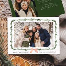 Elegant Red Bow Greenery Garland 2 Photo