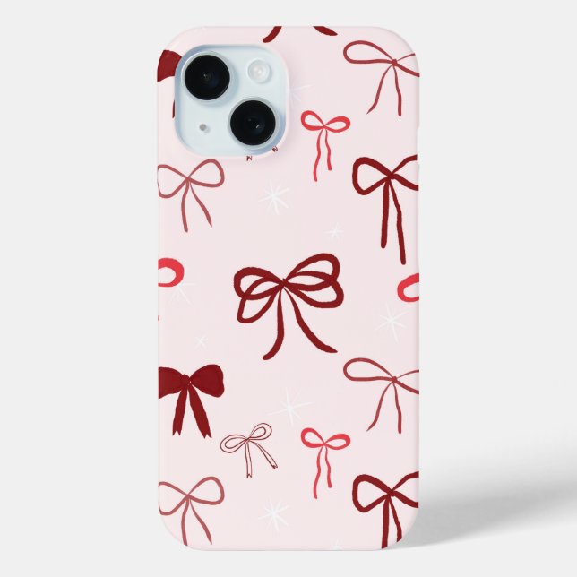Elegant Red Bow Phone Case (Back)