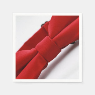 Elegant Red Bow Tie Paper Napkin