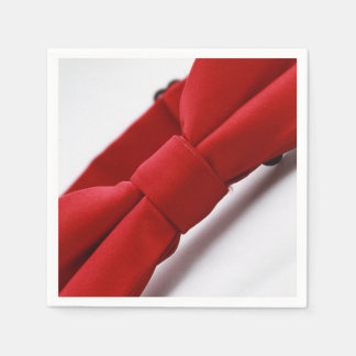 Elegant Red Bow Tie Paper Napkin
