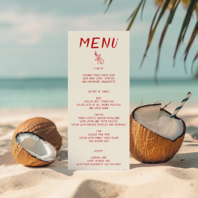 Elegant Red Brush Script Wedding Menu (Creator Uploaded)