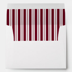 Elegant Red Burgundy Stripes Wedding Envelope