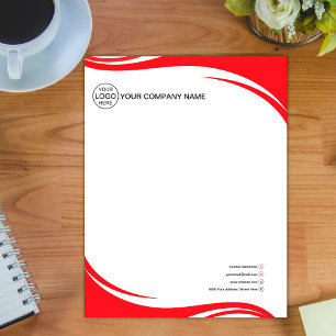 Elegant Red Business logo Custom Letterhead