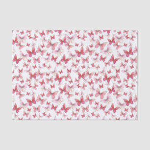Elegant Red Butterflies Pattern Tissue Paper