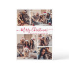 Elegant Red Calligraphy 5 Photo Collage Christmas