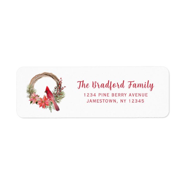 Elegant Red Cardinal Bird Christmas Holiday  (Front)